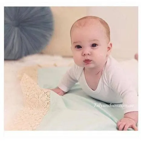 Tilly and Otto - Amelie lace swaddle in Mint